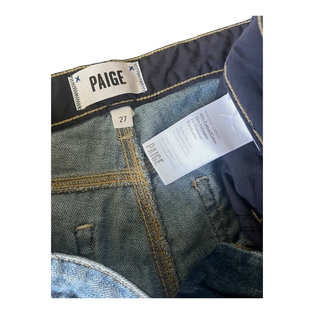 Paige Toni 3" cutoff rolled cuff blue denim jean mini shorts size 27 - Picture 4 of 4